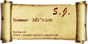 Sommer Jácint névjegykártya